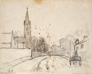 Study of Upper Norwood, London, with All Saints Church by Camille Pissarro