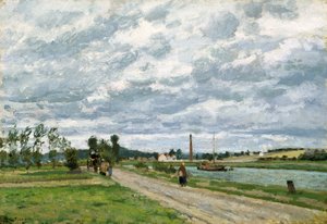 The Banks Of The Oise Near Pontoise by Camille Pissarro