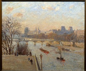 The Louvre and the Pont des Arts in Paris by Camille Jacob Pissarro