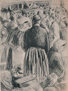 The Market at Pontoise by Camille Jacob Pissarro