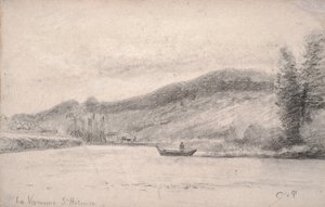 The Marne River at Varenne-Saint-Hilaire, 1863-65 by Camille Jacob Pissarro