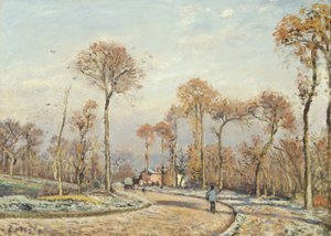The Road to Versailles, Louveciennes: Morning Frost by Camille Jacob Pissarro