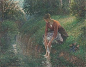 Woman Bathing Her Feet in a Brook, 1894-95