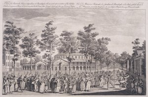 View of the Rotunda, Ranelagh House, at a Ball to Celebrate the Birthday of HRH, the Prince of Wales, 24th May 1751, engraved by Parr by Canaleti