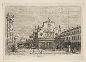 Imaginary View of S. Giacomo di Rialto (Series: Vedute) by Canaletto (Giovanni Antonio Canal)