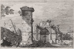 Landscape with Ruined Monuments, from the series Vedute (Views) by Canaletto (Giovanni Antonio Canal)
