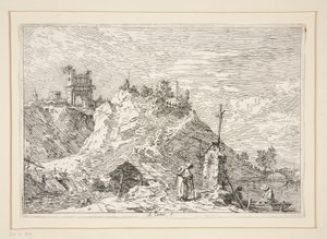 Landscape with the Pilgrim at Prayer, from the series Views by Canaletto (Giovanni Antonio Canal)