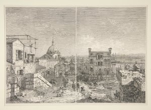 The House with the Inscription: MDCCXLI. A. C. [and] The House with the Peristyle and Six Columns, from the Series Vedute (Views)