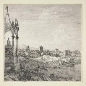 View of a Town with a Bishop by Canaletto (Giovanni Antonio Canal)