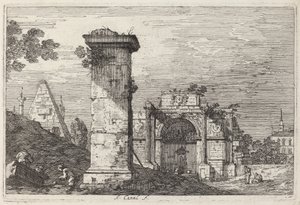 Landscape with Ruined Monuments by Canaletto