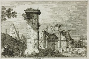 Landscape with Ruined Monuments, from Vedute by Canaletto