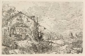 Landscape with a Woman at a Well by Canaletto