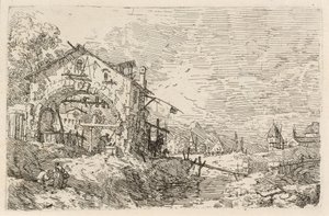 Landscape with a Woman at a Well by Canaletto