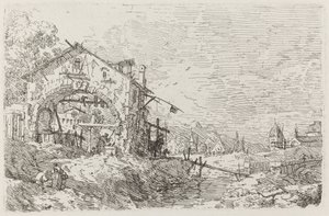 Landscape with a Woman at a Well by Canaletto