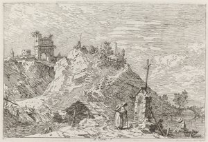 Landscape with the Pilgrim at Prayer, c. 1735-1746 by Canaletto