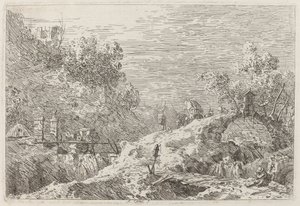 Mountain Landscape with Five Bridges by Canaletto