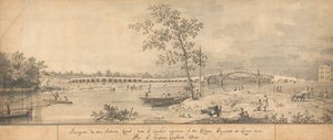 Old Walton Bridge seen from the Middlesex Shore