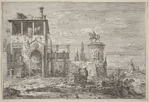 The Equestrian Monument by Canaletto