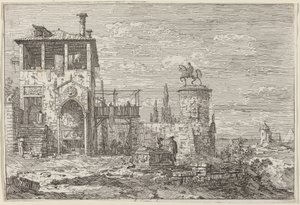 The Equestrian Monument by Canaletto