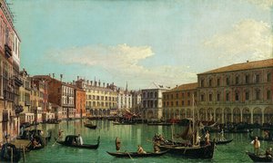 The Grand Canal, Venice, Looking South Toward the Rialto Bridge by Giovanni Antonio Canal