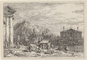 The Market at Dolo by Canaletto