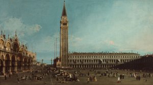 The Piazza San Marco, Venice by Giovanni Antonio Canal