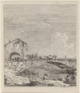 The Wagon Passing Over a Bridge by Canaletto