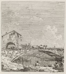 The Wagon Passing over a Bridge, c. 1735-1746 by Canaletto