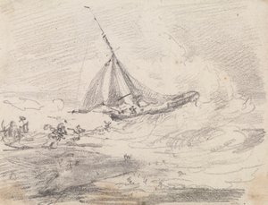 A Sailing Vessel in Rough Seas, Hastings by Capt. Thomas Hastings