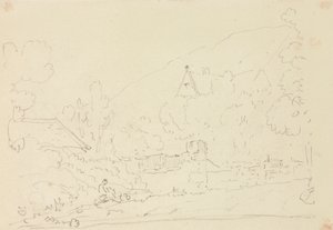 Sketch of Cottages in the Trees