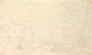 Sketch of Houses Near the Shore, Isle of Wight by Capt. Thomas Hastings