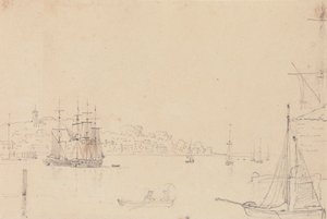 Sketch of Ships near West Cowes, Isle of Wight by Capt. Thomas Hastings