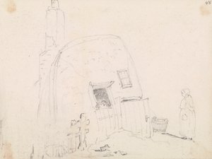 Sketch of a Woman near a Cottage by Capt. Thomas Hastings
