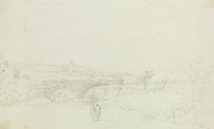 Sketched Landscape with Castle in the Distance