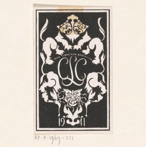 Ex Libris of Carel Lion Cachet by Carel Adolph Lion Cachet