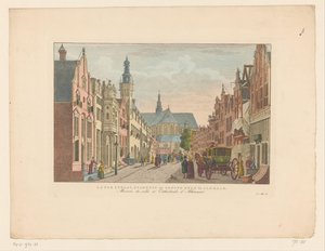 View of Langestraat, the Town Hall, and the Great Church in Alkmaar