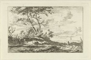 Shepherd on a Country Road (Landscapes a-f) by Carel Lodewijk Hansen