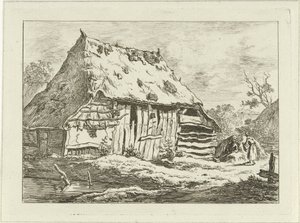 Couple by a Barn, Landscapes (1-6) (series title) by Carel Lodewijk Hansen