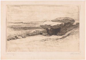 Dolmen of Rondossec on the coast near Plouharnel by Carel Nicolaas Storm van 
