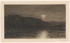 Landscape in Moonlight near Villa Caprera by Carel Nicolaas Storm van 
