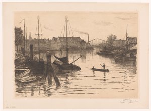 Riedijkshaven in Dordrecht at Evening