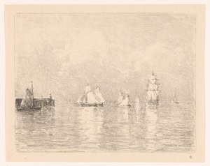 Sailing Ships at the Roadstead of Cuxhaven