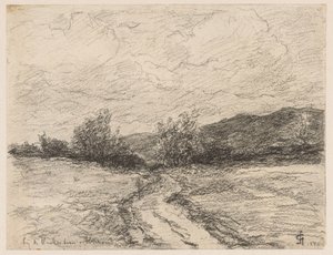 Forest Path Through Dunes at Elswout (title on object) by Carel Nicolaas Storm van 