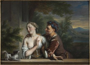 A Man Trying to Embrace a Woman