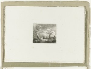 Man with Fishing Net in a Storm by Carl August Lebschee