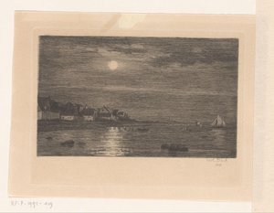 Village by the Water, by Moonlight