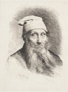 An Old Man with a Cap. Bust
