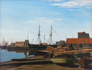 View of Larsen Square near Copenhagen Harbor by Carl Dahl