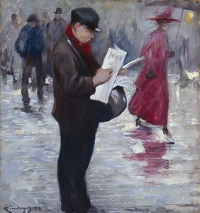 Newspaper Salesman by Carl Doernberger