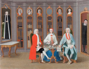 The Stenbock family in their library at Rånäs by Carl Fredrik Svan